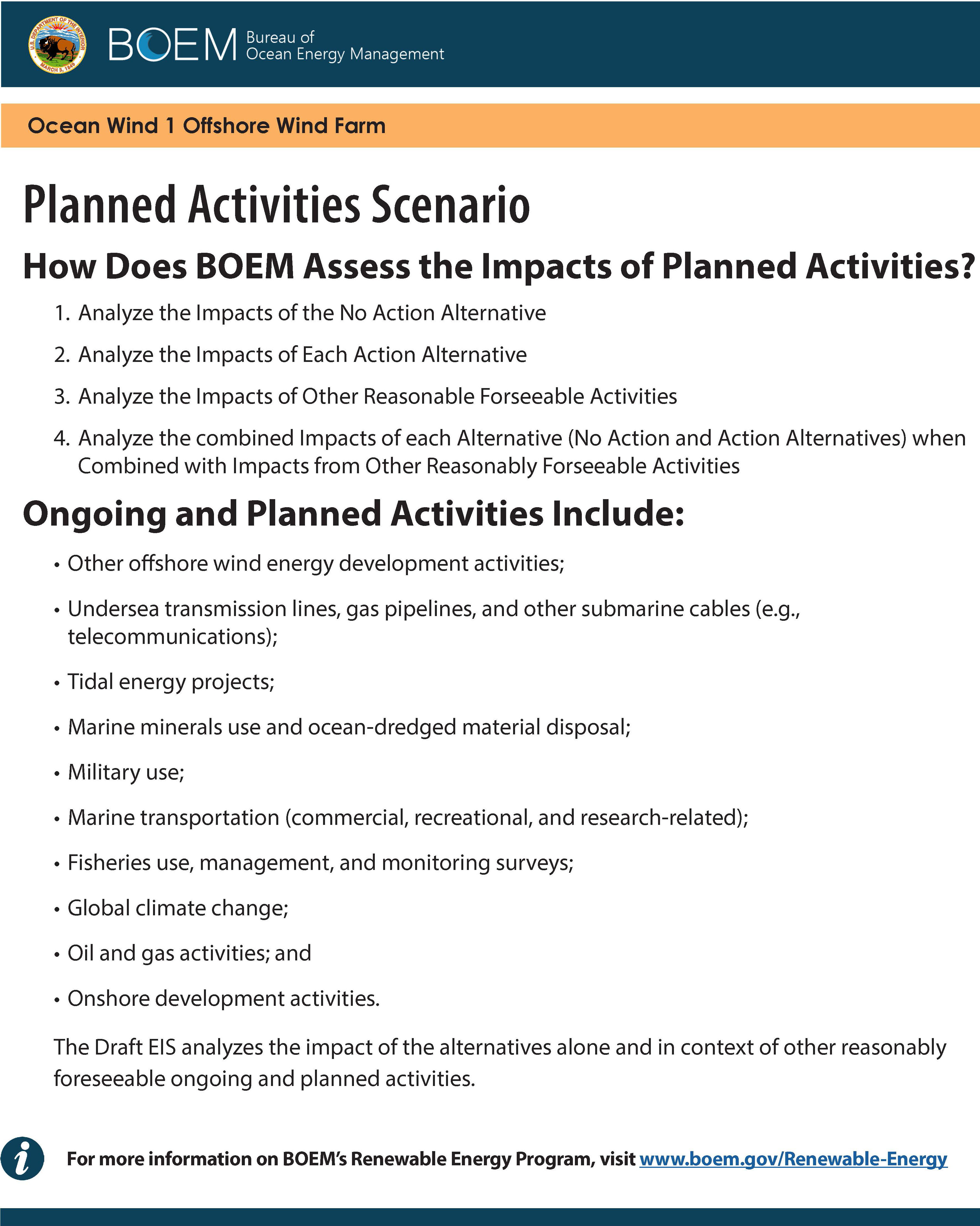 Planned Activities Scenario