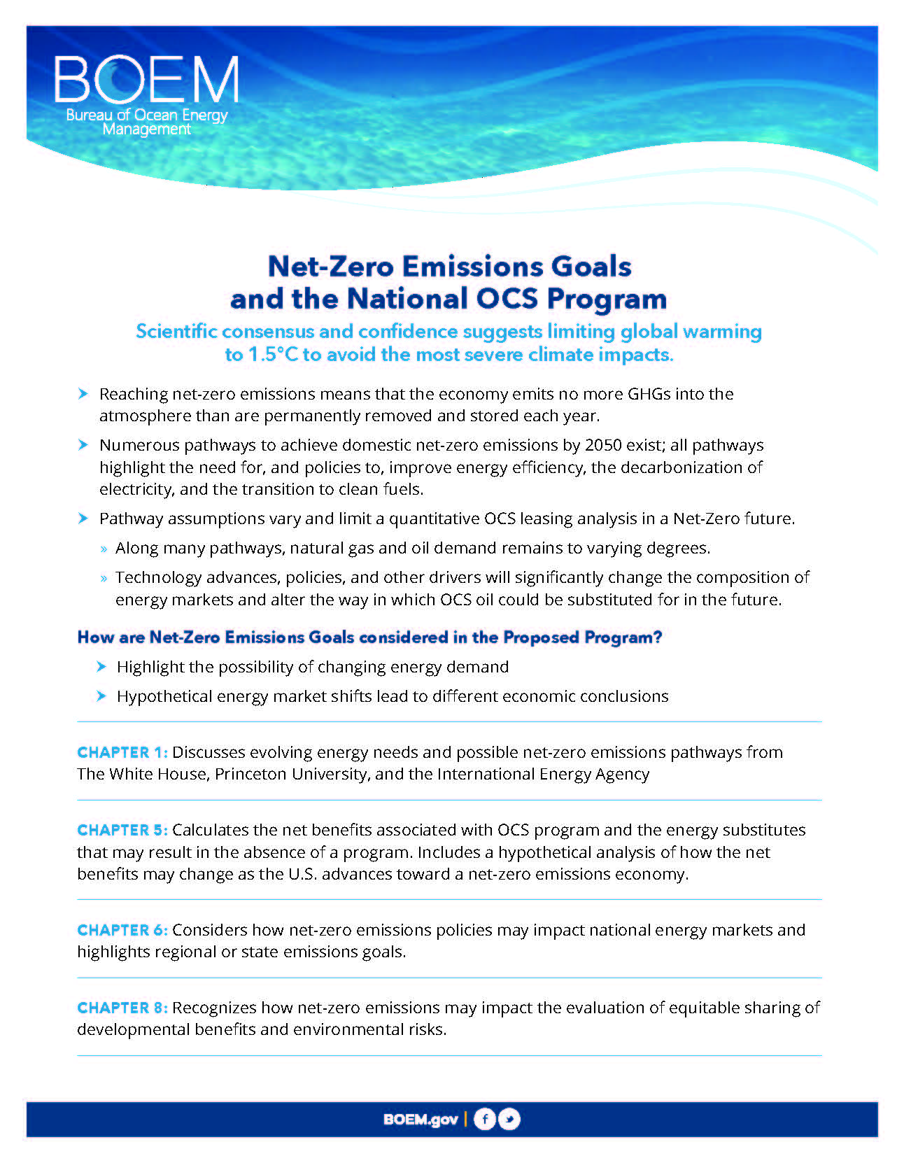Net-Zero Emissions Goals and the National OCS Program Net-Zero Emissions Goals and the National OCS Program