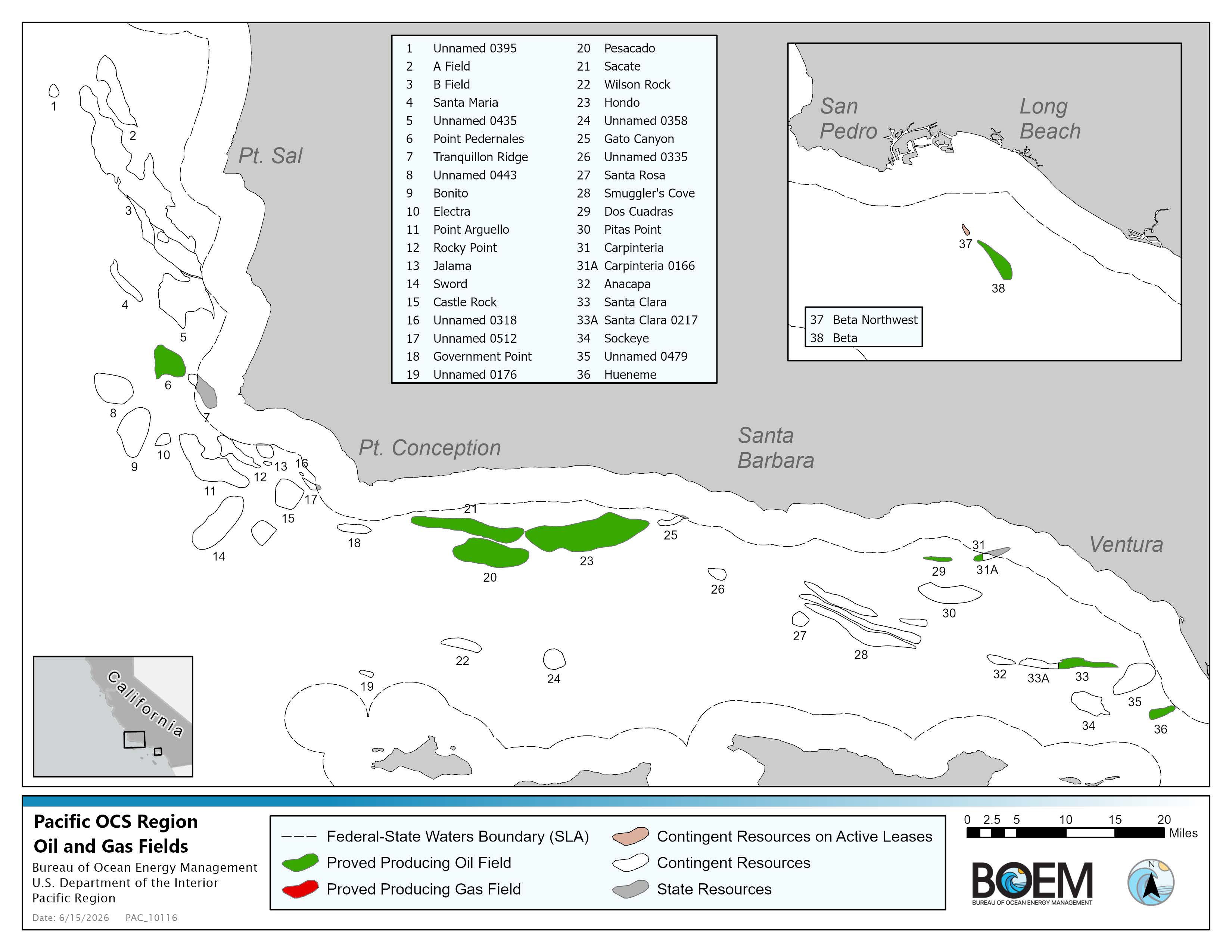 Pacific OCS Reserves Map Pacific OCS Reserves Map