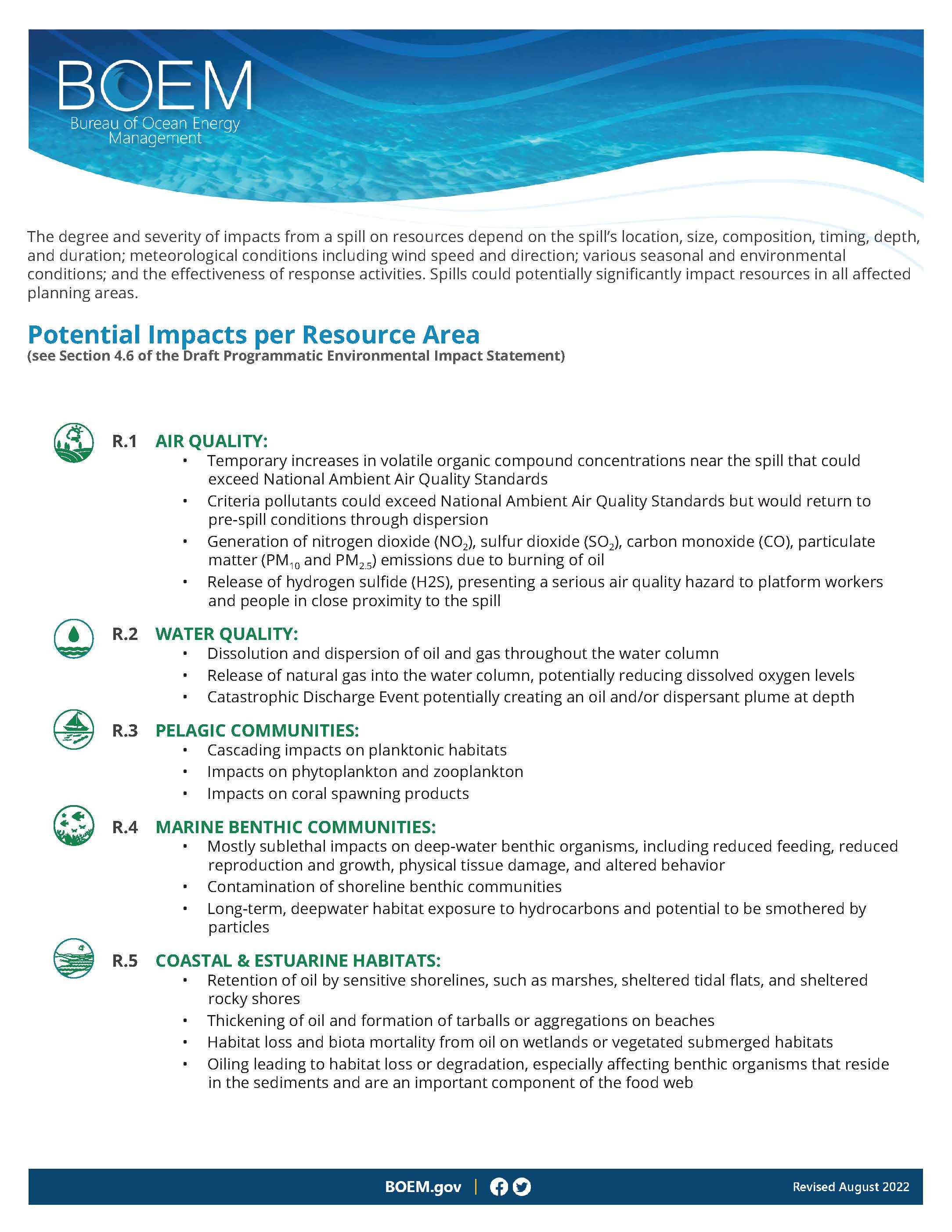 Potential Impacts of Oil Spills Potential Impacts of Oil Spills