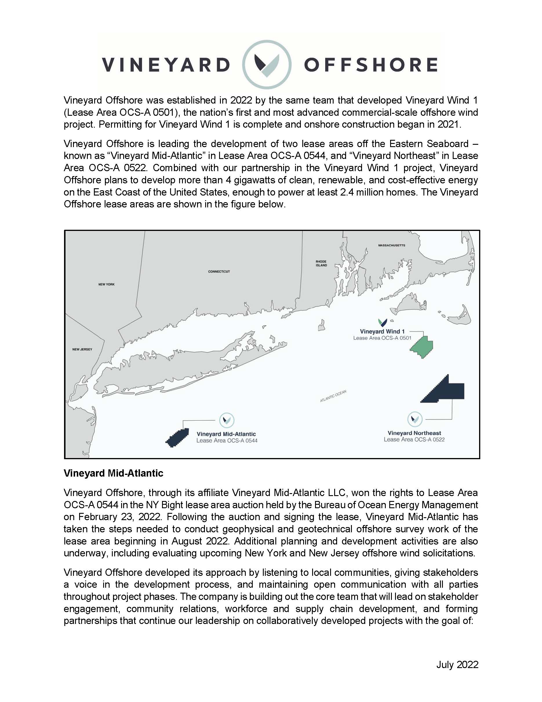 Vineyard Offshore Fact Sheet