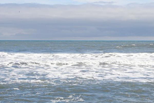 Sea and sky. waves on the beach