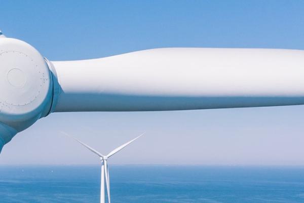 wind turbine from aerial view