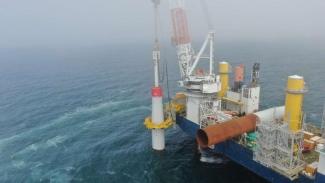Double bubble curtain surrounding the pile driving operations at CVOW