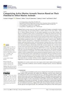 Thumbnail of Categorizing Active Marine Acoustic Sources Based on Their Potential to Affect Marine Animals
