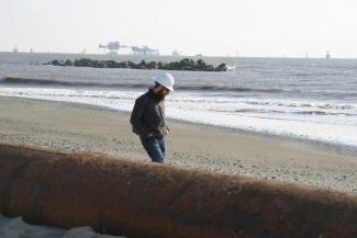 Mike Miner Walking the Beach