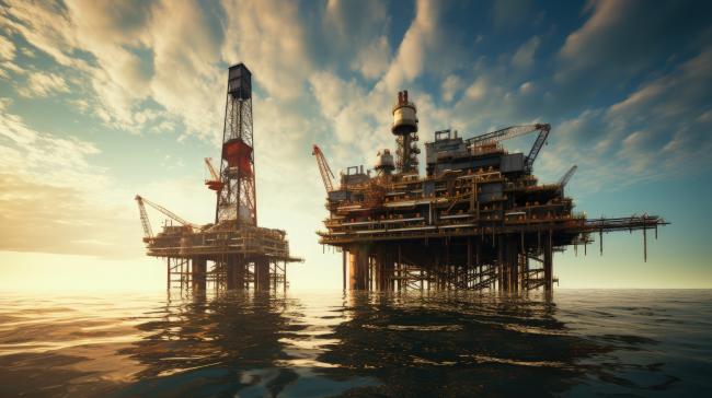Ocean oil rig
