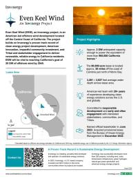 Front page of PDF for CA_OSW_PEIS_INV_ProjectFactSheet_EvenKeelWind_Final