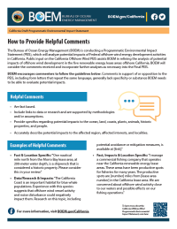 Front page of PDF for California Offshore Wind - How To Provide Comments
