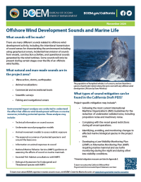 Front page of PDF for California Offshore Wind - Underwater Sound Factsheet