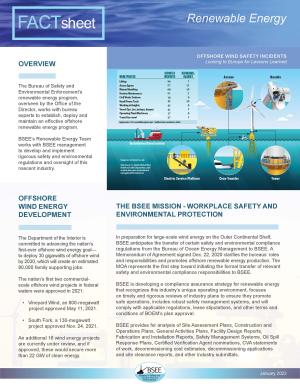 BSEE Renewable Energy Fact Sheet