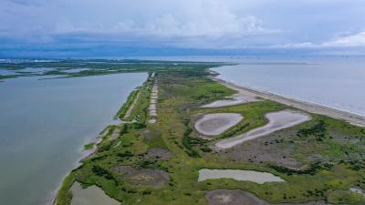 West Belle Headland building project in 2020. Photos courtesy of the Louisiana Coastal Protection and Restoration Authority 