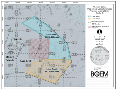 American Samoa OCS Mineral Lease Sale Areas