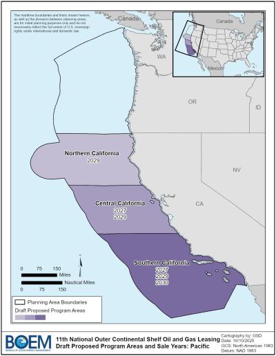 Map of the Pacific region decision areas