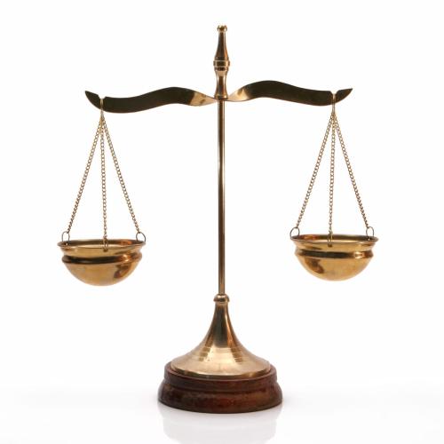 A balanced bronze scale