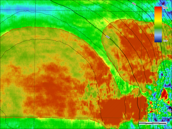 Example of the anomaly slump graphics
