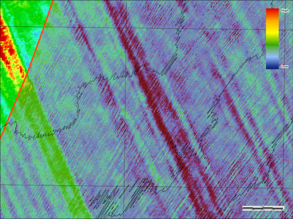 Example of anomaly furrows