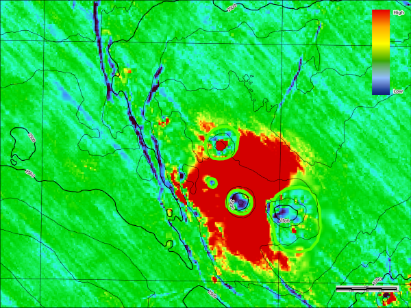 Imagery from showing mud volcanos and confirmed organisms