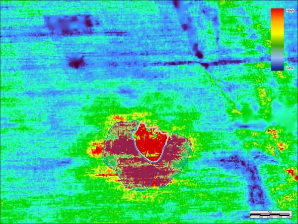 Example screenshot of some confirmed hydrates at a seep anomaly
