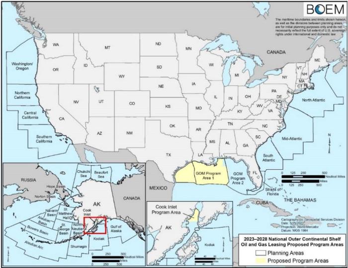 Map displaying the 2023-2028 Proposed Program Area