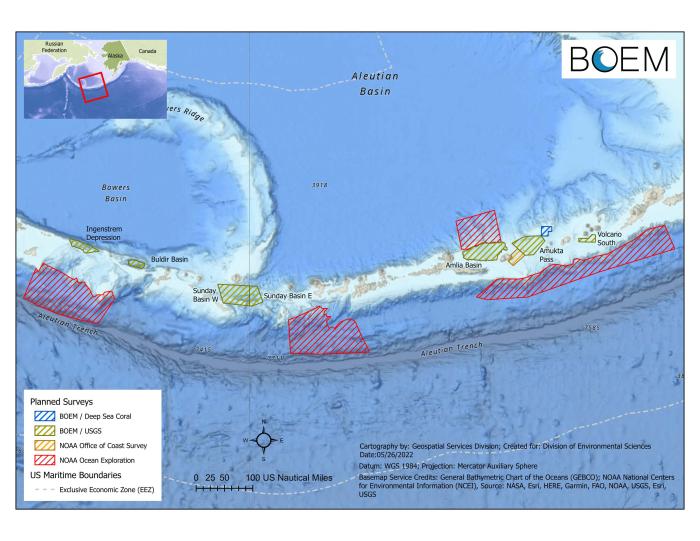 BOEM map of Saildrone Surveyor Summer 22 Priority Polygons