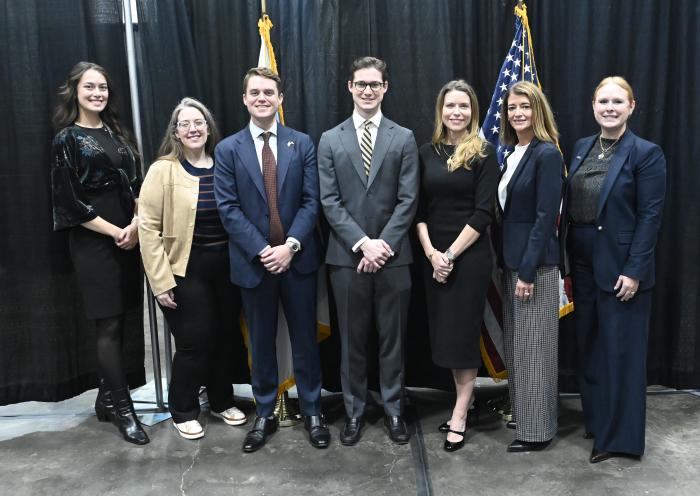 BOEM leadership and staff with former Assistant Secretary of Land and Minerals Management Leslie Beyer  at the BBG1 lease sale. Photo by BOEM.