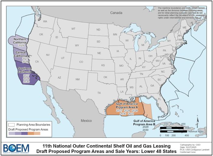 A colored in map of planning areas on the lower 48 states