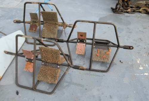 Recovered seabed frame