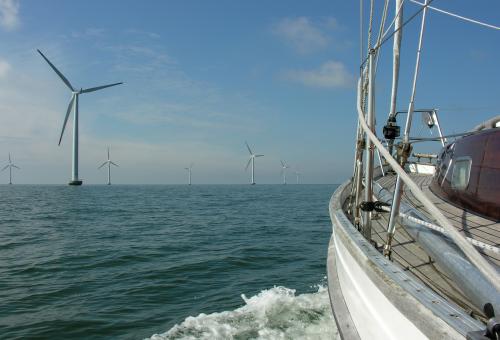 fishing boat with turbine