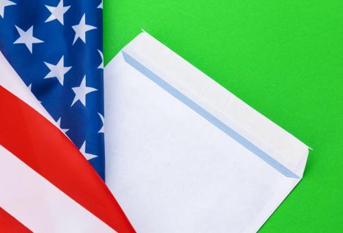 New envelope on American flag