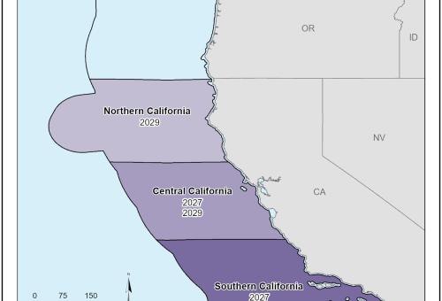 Map of the Pacific region decision areas