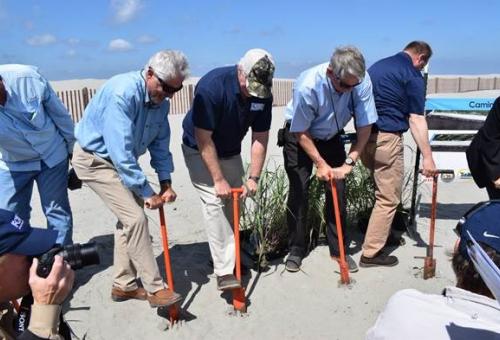 GOMR Deputy Director at ground-breaking ceremony at Caminada Headland