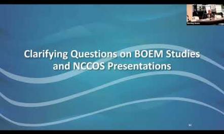 Clarifying Questions on BOEM Studies and NCCOS Presentations