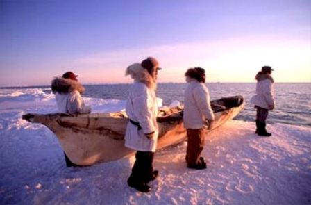 Native Inupiaq gaze out to sea; Photo by BOEM