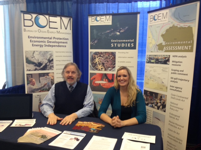 BOEM's Mike Haller and Kaitlin Simenson at Alaska Forum on the Environment; BOEM photo BOEM's Mike Haller and Kaitlin Simenson at Alaska Forum on the Environment; BOEM photo