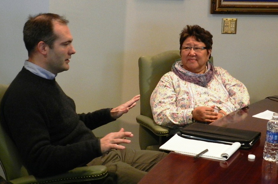 Tommy Beaudreau meets with North Slope Borough Mayor Charlotte Brower; BOEM photo Tommy Beaudreau meets with North Slope Borough Mayor Charlotte Brower; BOEM photo