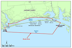 Map of the Bogue Banks project area