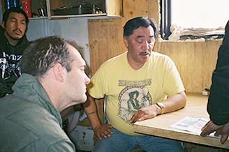 Tommy Beaudreau meeets with Nuiqsut whaling captains; Photo by BOEM
