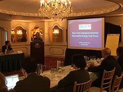 BOEM Director Abigail Ross Hopper addresses the New York Renewable Energy Task Force, April 28, 2016 in Garden City, NY. (BOEM Photo/Tracey Moriarty)