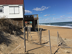 Eroded shoreline in Kitty Hawk, N.C., post-Hurricane Matthew. Photo by Paul Knorr, BOEM