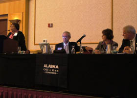 Panelists at Alaska Oil & Gas Congress; BOEM photo by Mike Haller